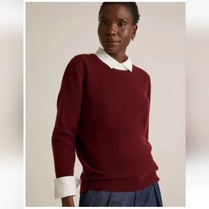 SOLD...... Quince Mongolian Cashmere XL Crewneck Sweater. Burgundy. EUC